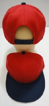 Snap-Back Flat Bill Cap [Red/Navy]